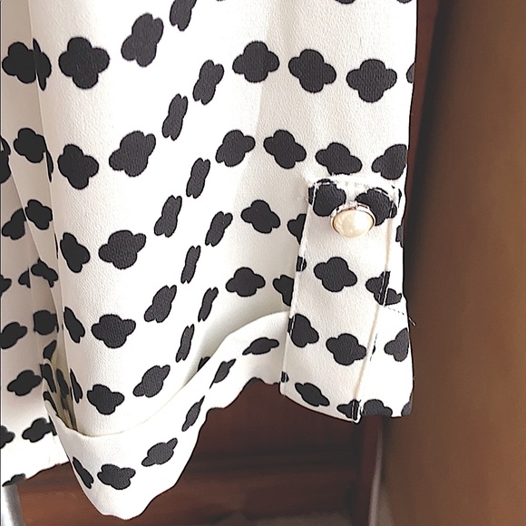 L BRIXON IVY SCOOP NECK BLACK & CREAM PULL OVER BLOUSE 3/4 LOOSE Sleeve… - Picture 3 of 13